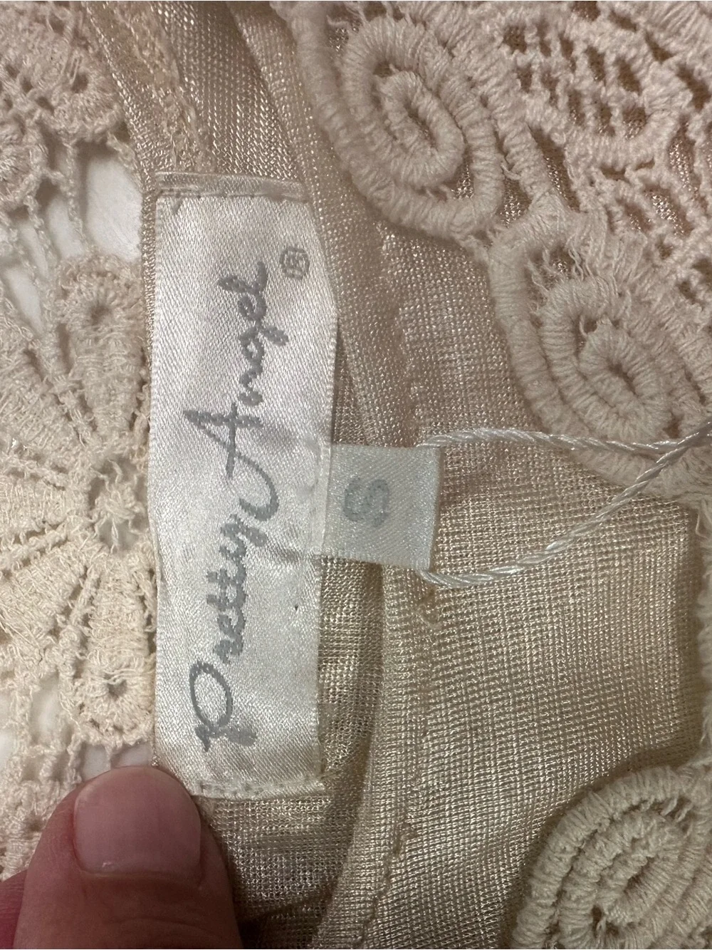 Pretty Angel Cream Lace Crochet Tank Dress